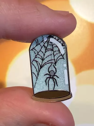 plant/Knick Knack 🎃- enamel pin Spider in bell jar-0-thumbnail