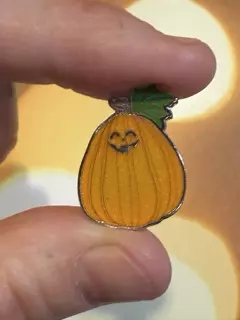 plant/Knick Knack 🎃 enamel pin orange pumpkin-0