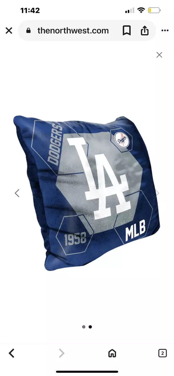plant/MLB Los Angeles Dodgers Connector Velvet Reverse Pillow 16 x 16 Inches-0