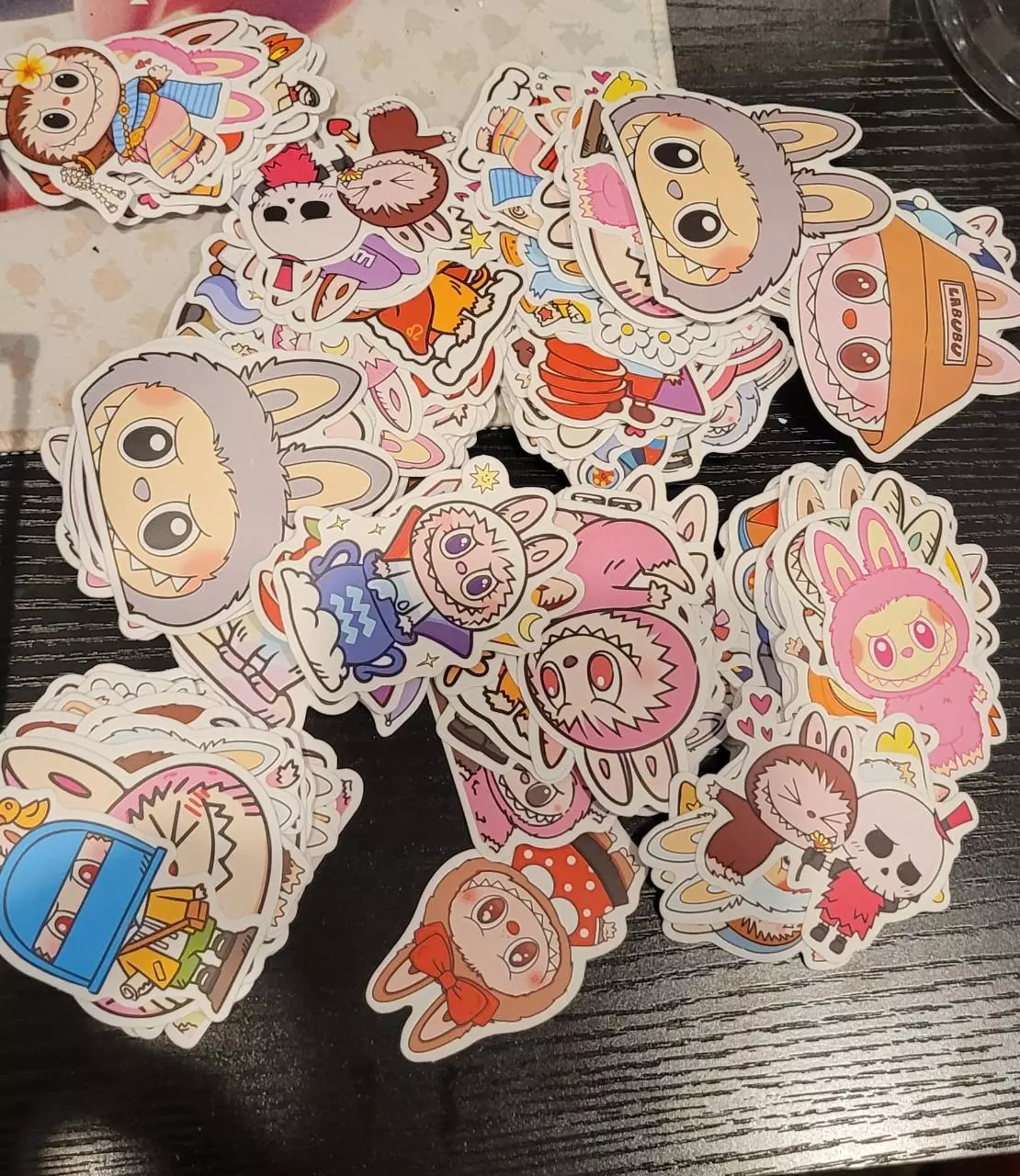 plant/6 piece randomly selected labubu theme stickers-0