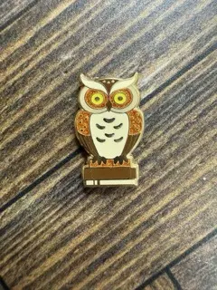 plant/knick knack- owl on books .8" Enamel MAGNET-0