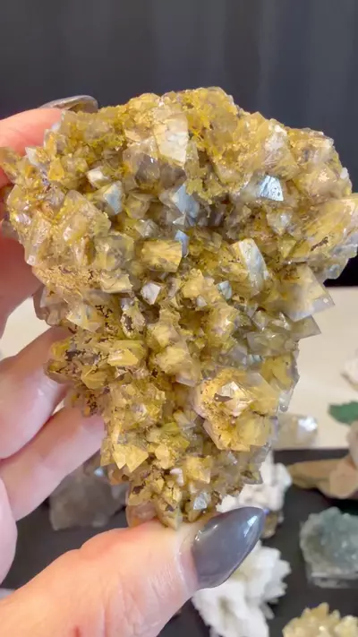 plant/Dogtooth Calcite with Fluorite Specimen-2-thumbnail