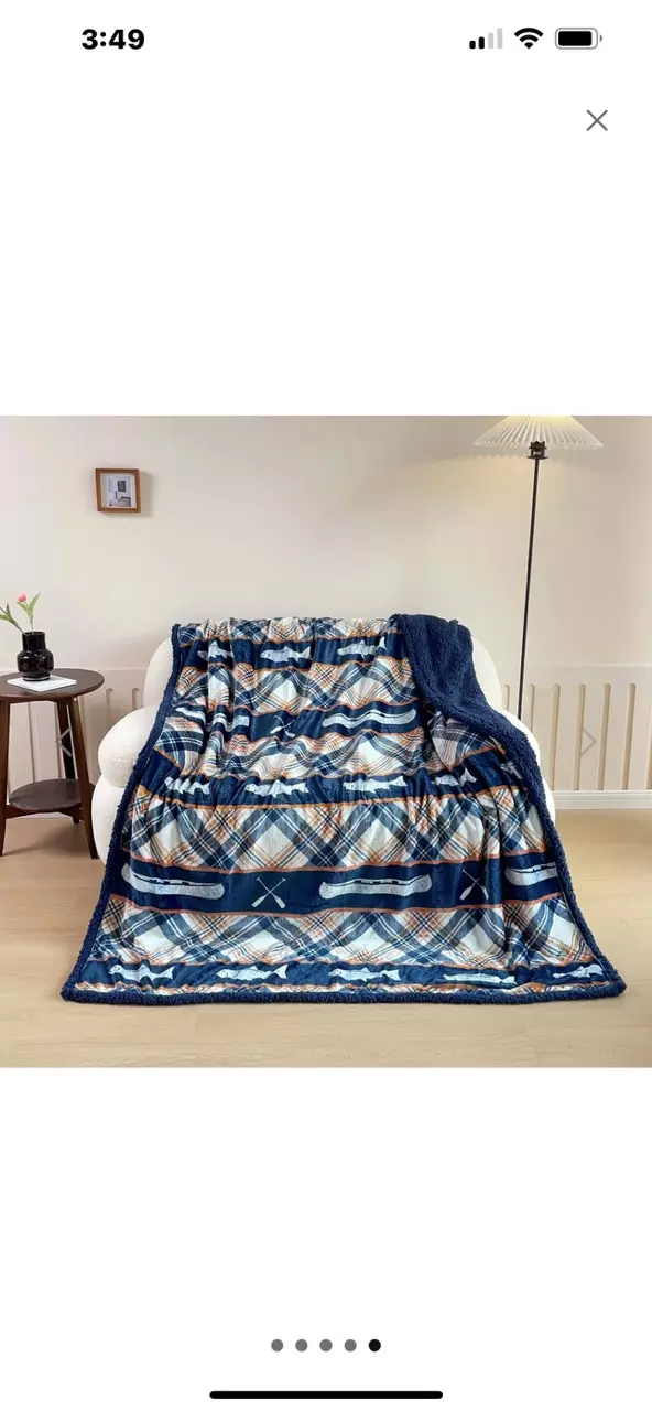 plant/River Trail Silk Touch Sherpa Throw Blanket 60x80Inches-4