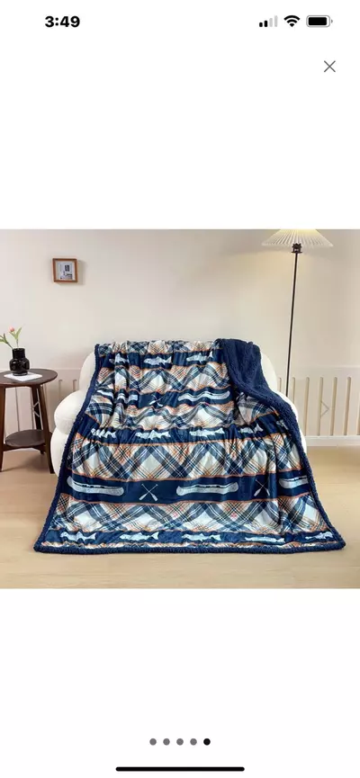 plant/River Trail Silk Touch Sherpa Throw Blanket 60x80Inches-4-thumbnail