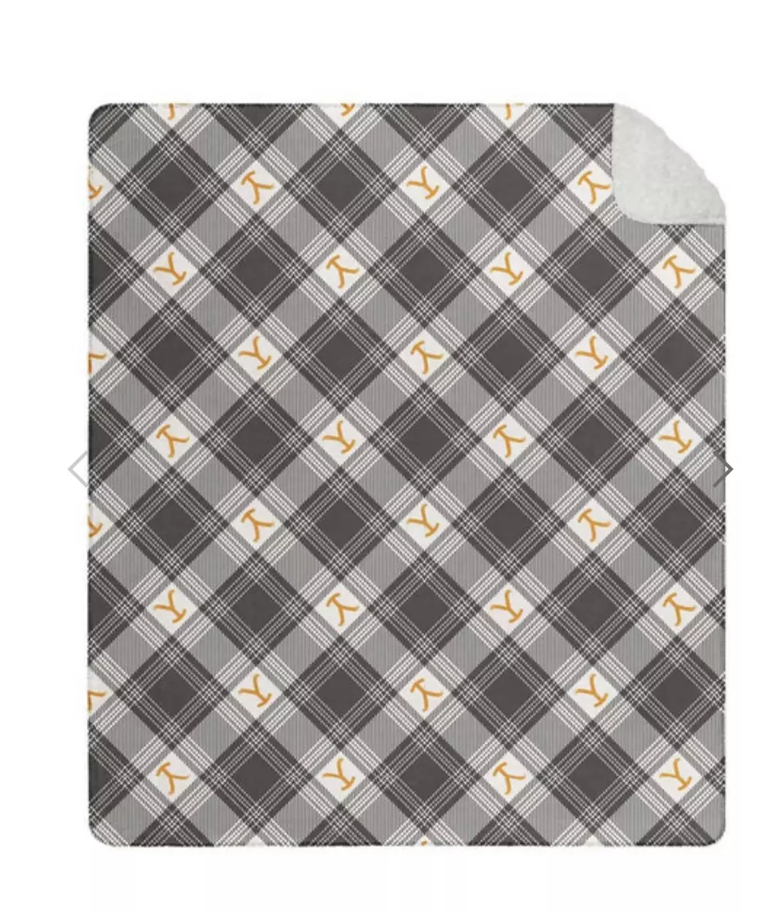 plant/Paramount Yellowstone Dutton Plaid Silk Touch Sherpa Throw Blanket With Carrying-0