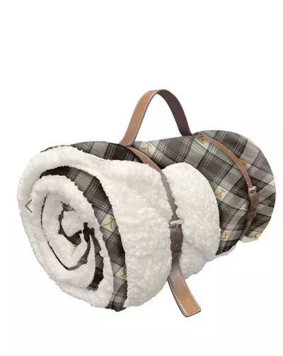 plant/Paramount Yellowstone Dutton Plaid Silk Touch Sherpa Throw Blanket With Carrying-2-thumbnail
