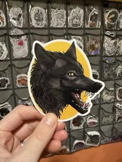 plant/3.5" Snarling wolf sticker-0-thumbnail