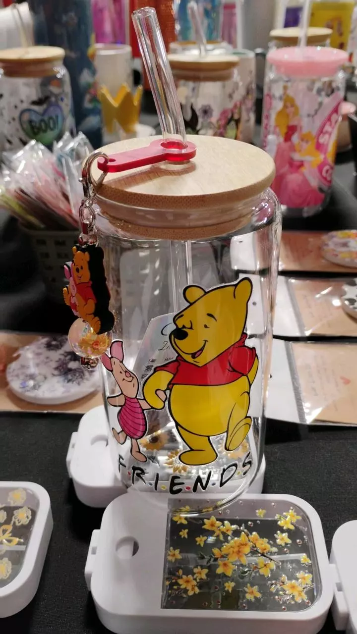 plant/16 oz glass tumbler w/cup charm-0