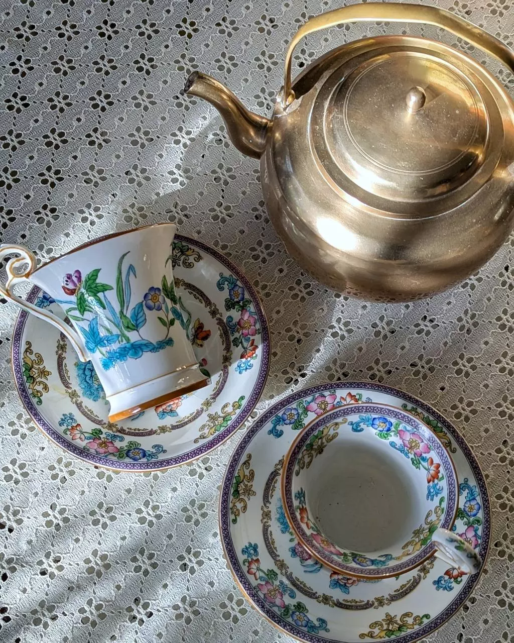 plant/Antique pair of Minton for Tiffany & Co demi-tasse cups and saucers-8