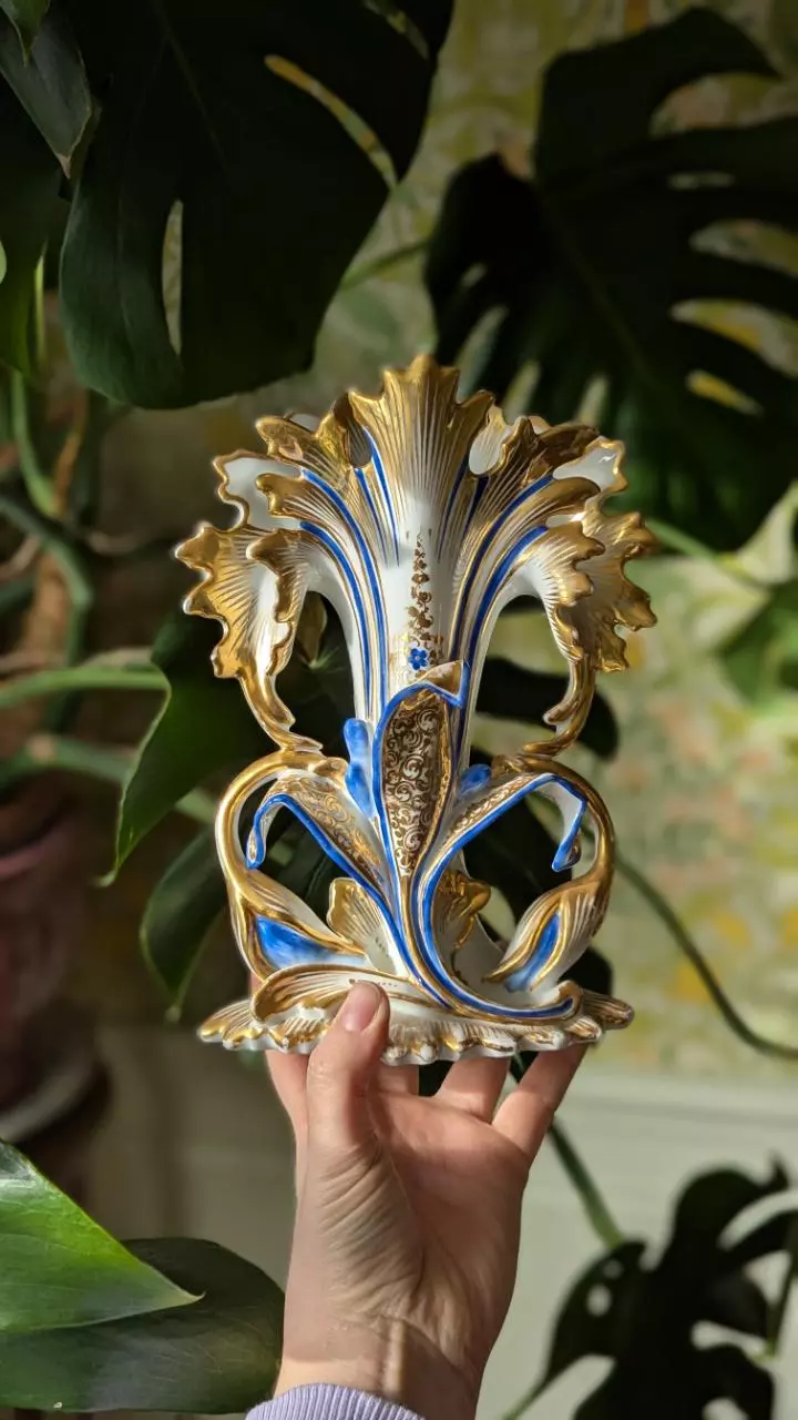 plant/antique French porcelain vase c. mid 19th century-0