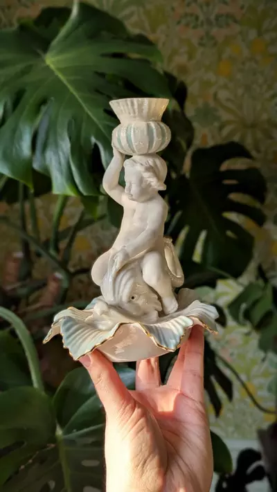 plant/beleek porcelain dolphin and cherub candle holder-1-thumbnail