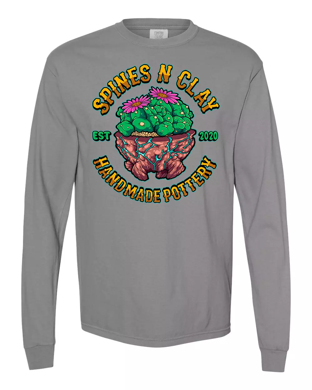 plant/Long Sleeve T - Flowering Loph - Graphite-0