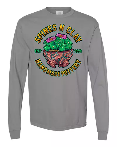 plant/Long Sleeve T - Flowering Loph - Graphite-0-thumbnail