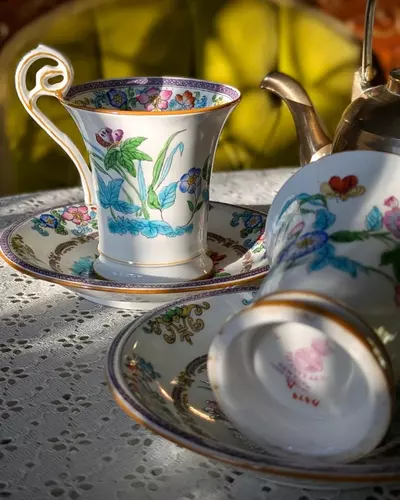 plant/Antique pair of Minton for Tiffany & Co demi-tasse cups and saucers-0-thumbnail