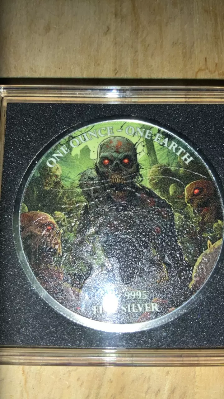 plant/2022 Fiji-Earth “Zombies” 1 oz silver coin finish of coloring and UV effect-0