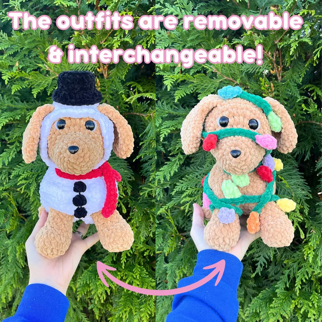 plant/PDF Crochet Pattern: Christmas Pup Dress Up!🎄🐶 (NOT a physical product!)-1