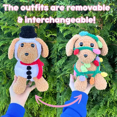 plant/PDF Crochet Pattern: Christmas Pup Dress Up!🎄🐶 (NOT a physical product!)-1-thumbnail