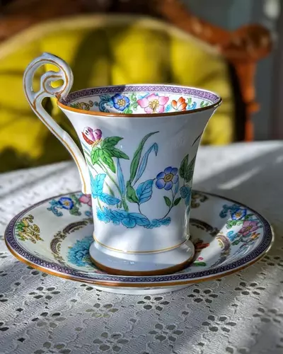 plant/Antique pair of Minton for Tiffany & Co demi-tasse cups and saucers-4-thumbnail