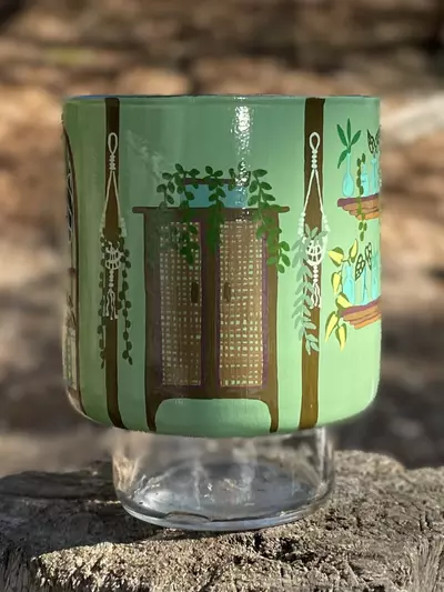 plant/Handpainted Glass Cache Pot-4-thumbnail
