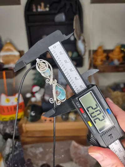 plant/Larimar Hourglass Wire Wrap Crystal Pendant-1-thumbnail