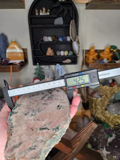 plant/Pink Amethyst W/ Moss (Iron Oxide) Crystal Slab W/ Stand-3-thumbnail