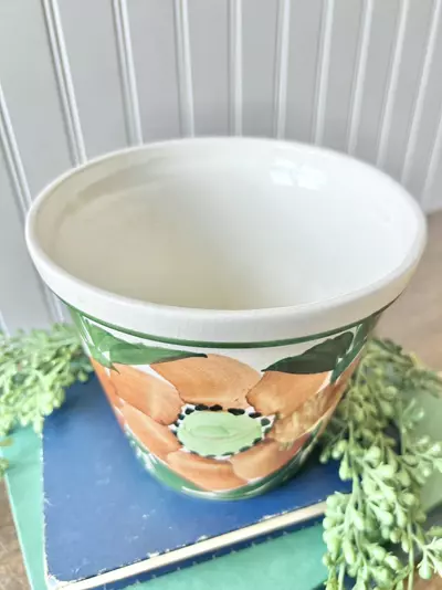 plant/Hand painted large floral planter, Made in Mexico-1-thumbnail