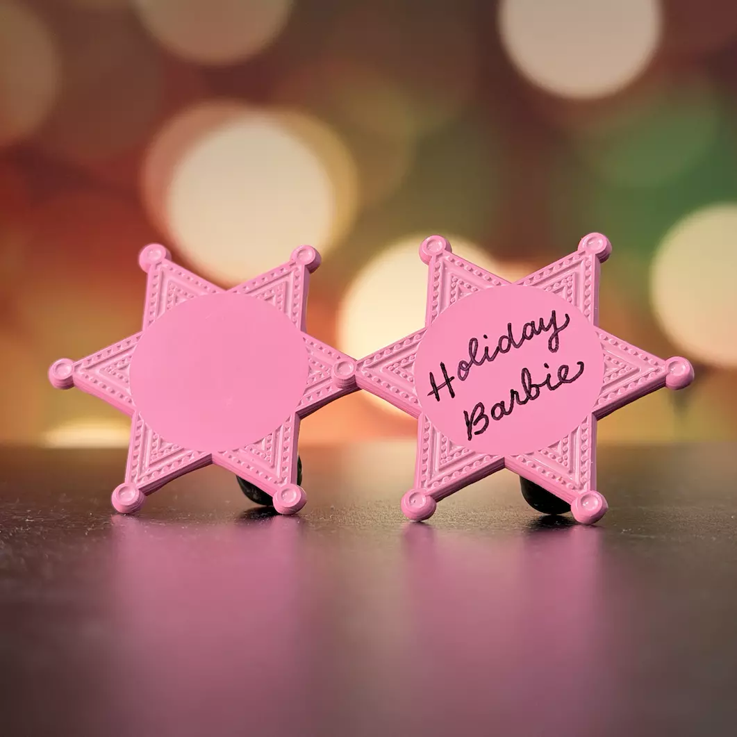 plant/Cowboy Christmas-BLANK Holiday Hero Badge Pin-0