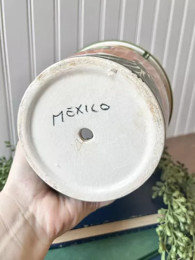 plant/Hand painted large floral planter, Made in Mexico-3-thumbnail