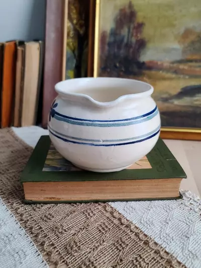 plant/Studio Pottery Handled Pitcher/Planter-3-thumbnail