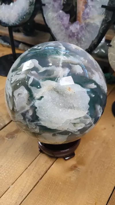 plant/#16096 Moss Agate Sphere ~2480 Grams (12.07 Pounds) was $210-0-thumbnail