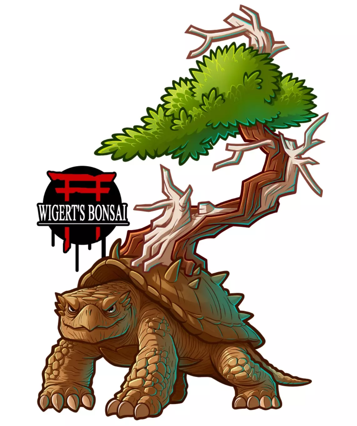 plant/Wigert’s Bonsai Snapping Turtle Shirt – Grey (Short Sleeve)-3