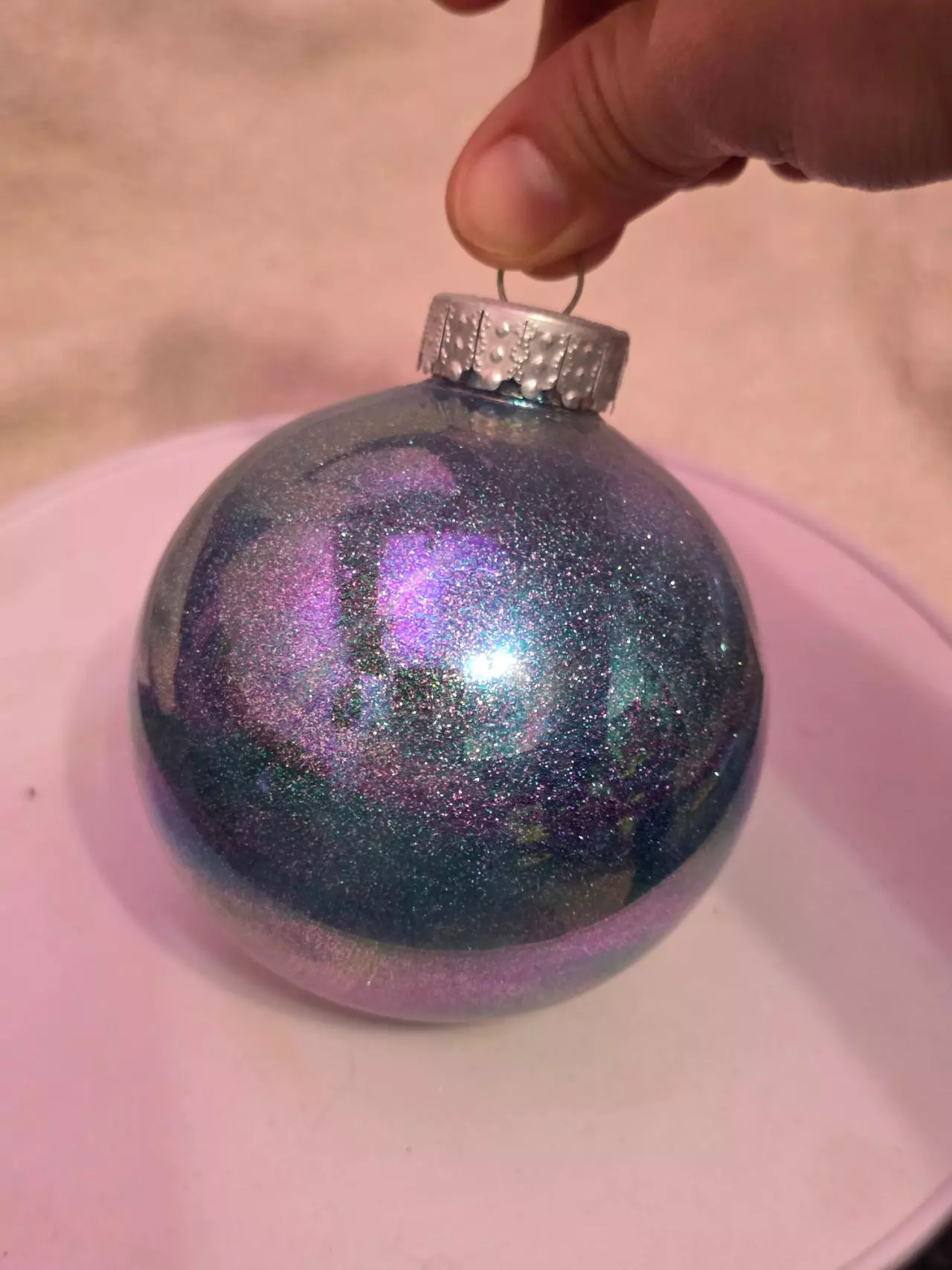 plant/Blue-ish Glitter Ornament-2