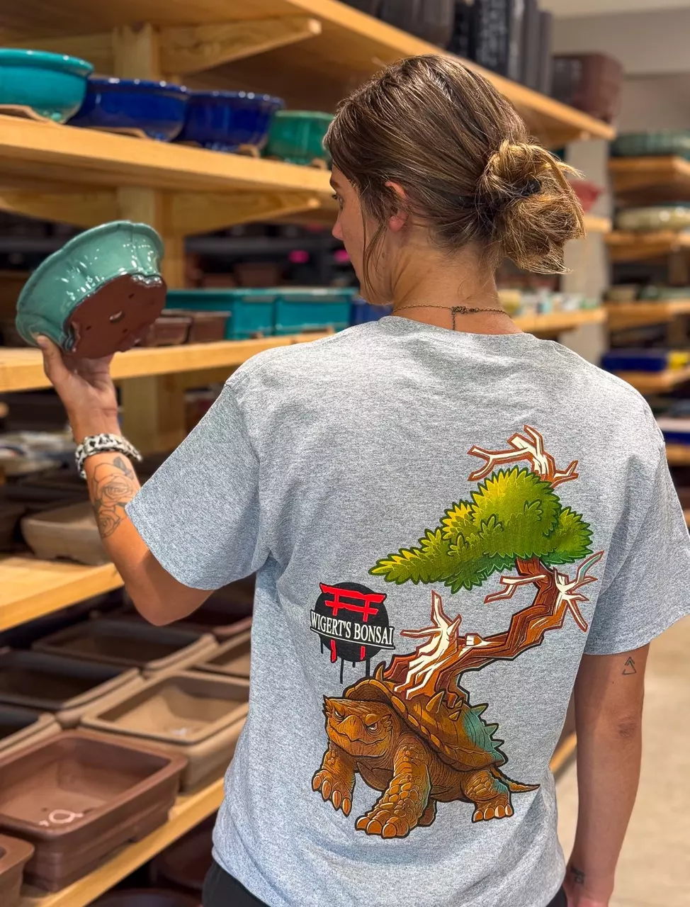 plant/Wigert’s Bonsai Snapping Turtle Shirt – Grey (Short Sleeve)-0