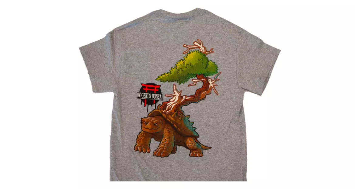 plant/Wigert’s Bonsai Snapping Turtle Shirt – Grey (Short Sleeve)-1
