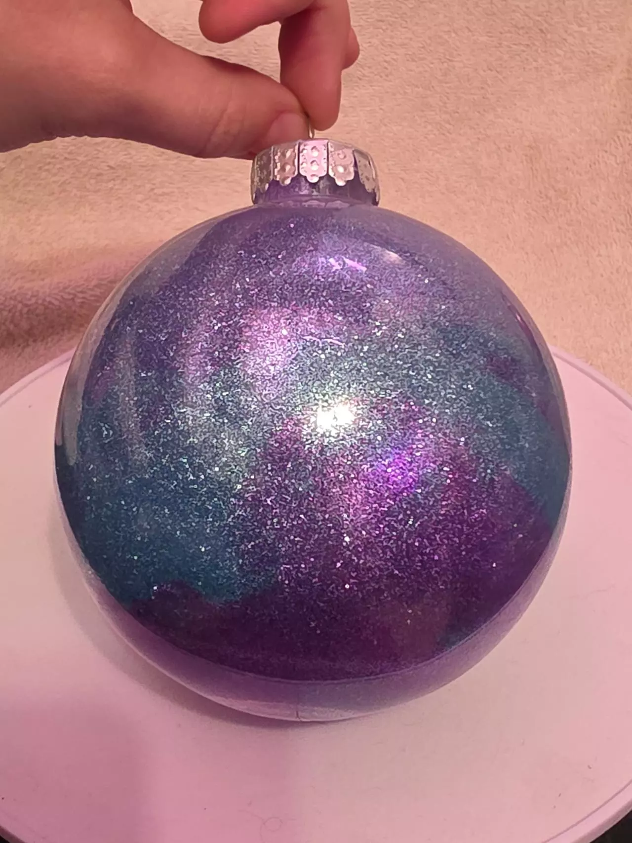 plant/Blue/Purple Glitter Ornament-2