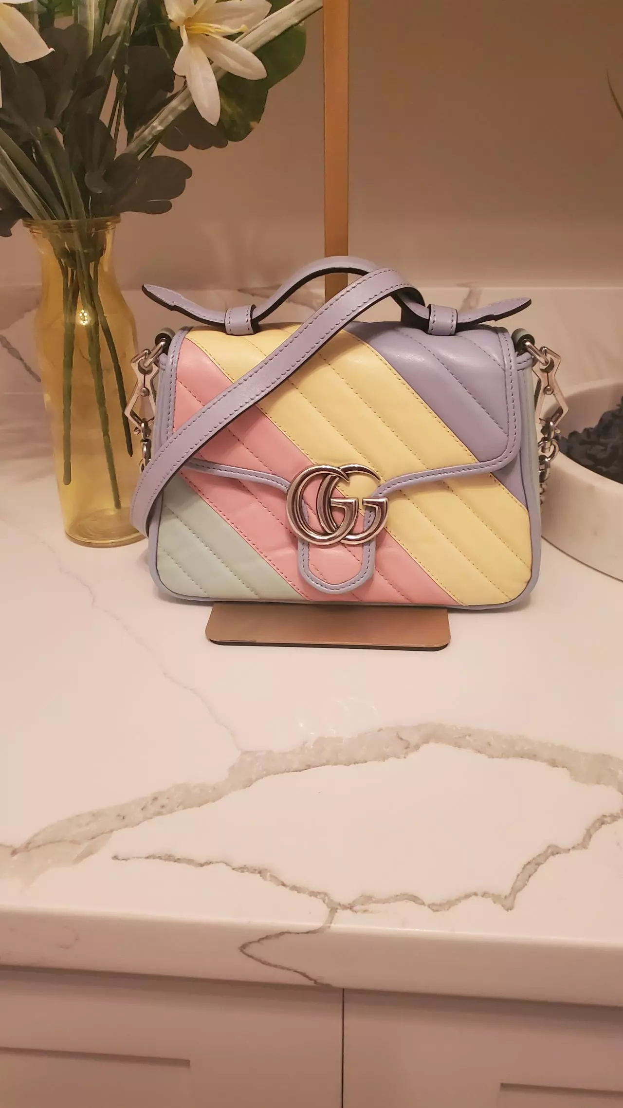 plant/G20-Gucci Matelassé Marmont Mini Top Handle-0