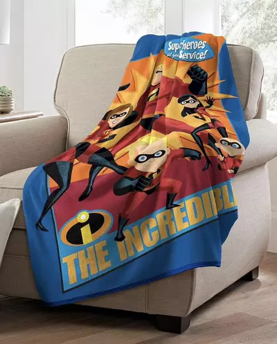 plant/Northwest Incredibles Micro Raschel Throw Blanket, 46" x 60", Family Heroes-1-thumbnail