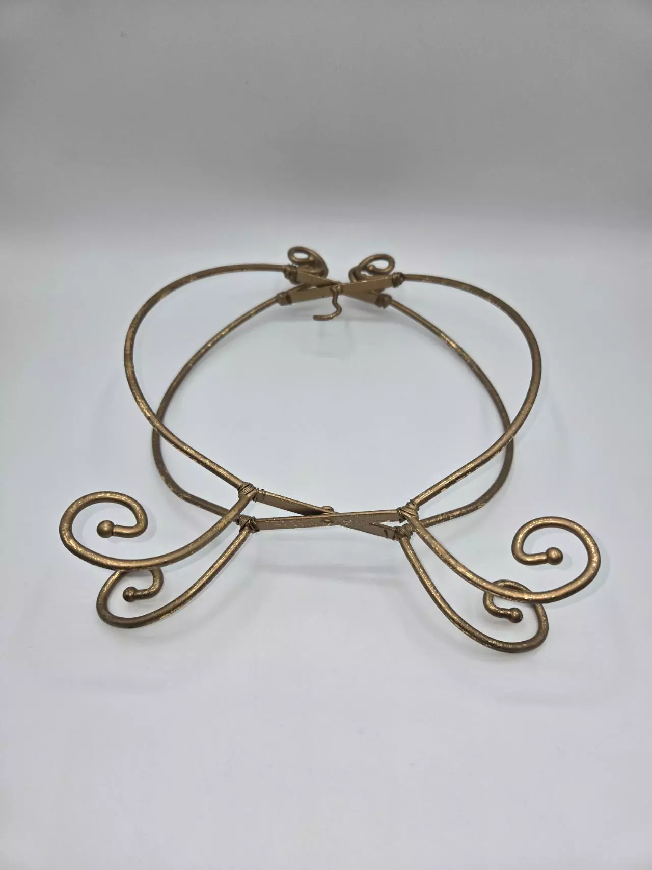plant/Vintage Brass Ornament Holder Stand Adjustable Folding Display 9 3/8"-3