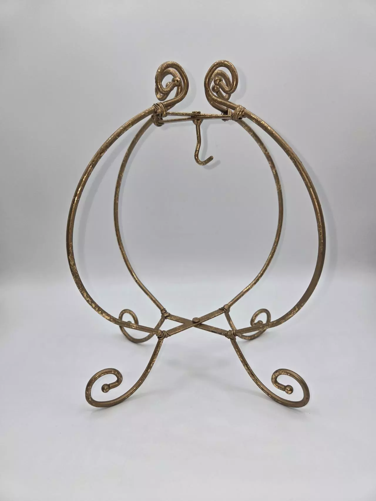 plant/Vintage Brass Ornament Holder Stand Adjustable Folding Display 9 3/8"-0