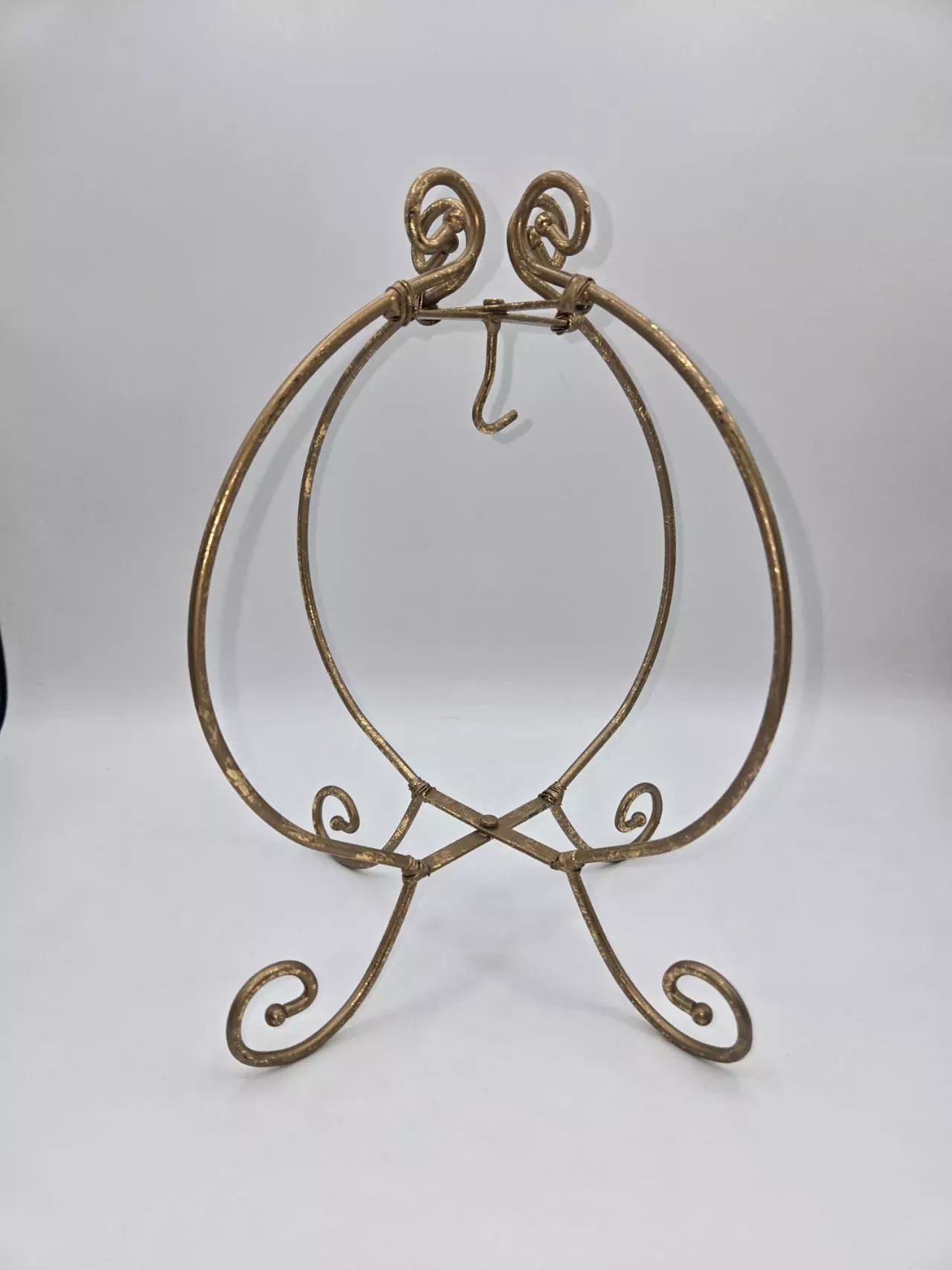 plant/Vintage Brass Ornament Holder Stand Adjustable Folding Display 9 3/8"-1