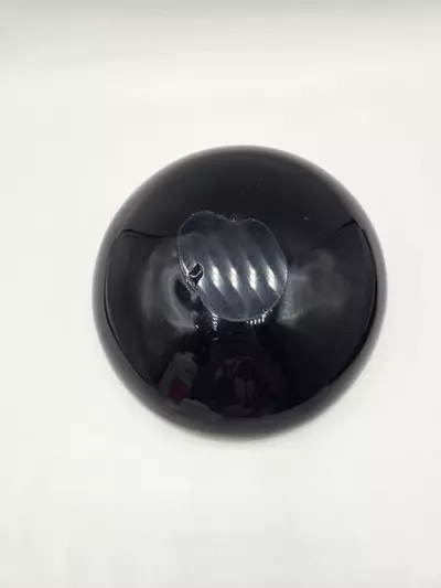 plant/Murano Art Glass Bowl Black Swirl Aventurine Confetti Scalloped Rim 6”-6-thumbnail