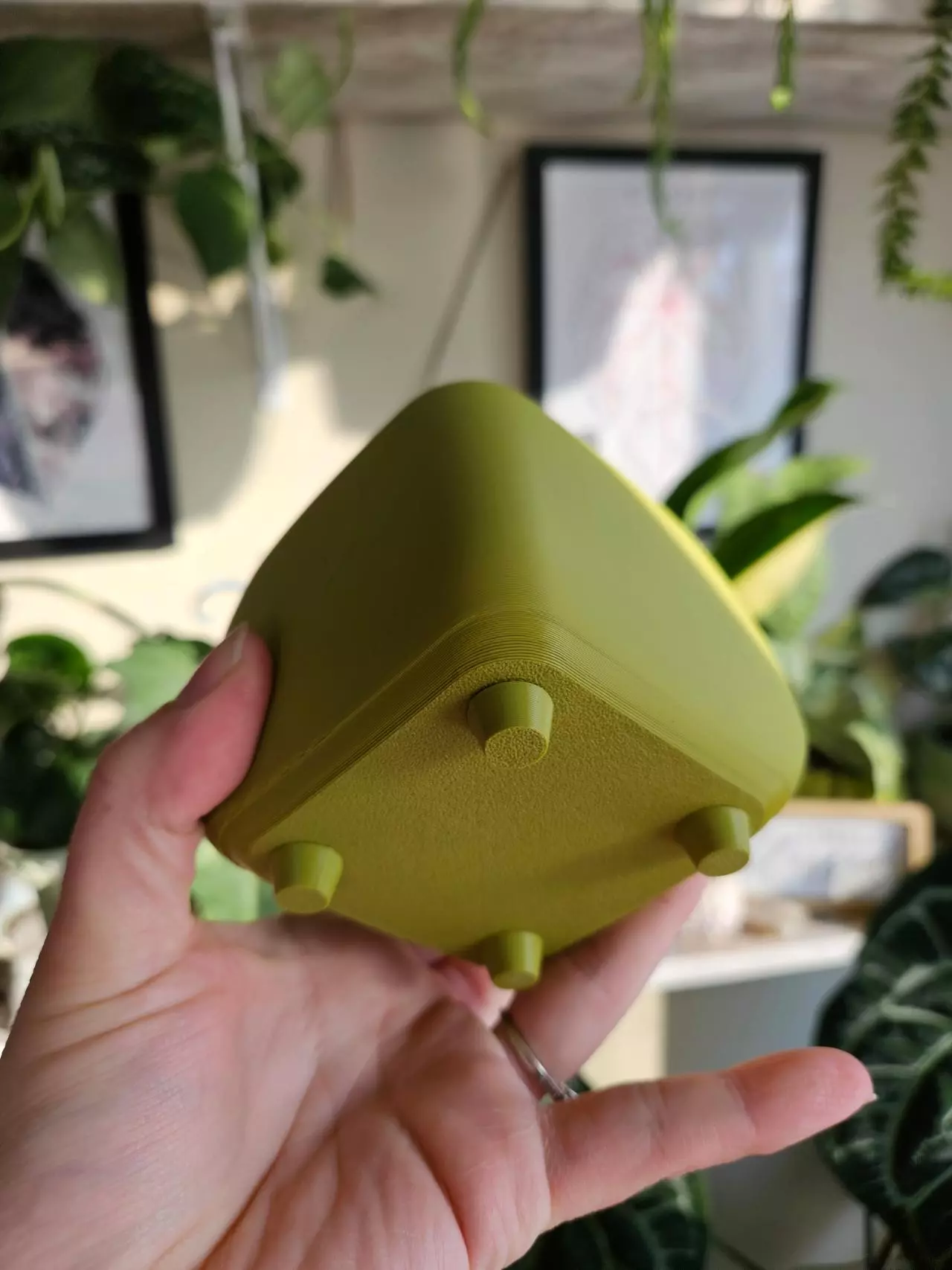 plant/3" pot 3D printed olive green-1