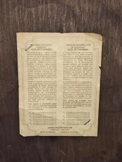 plant/Vintage Karl Rothhammer Inuit Igloo Scene Carved Wood Wall Plaque 14.5” Canada-4-thumbnail