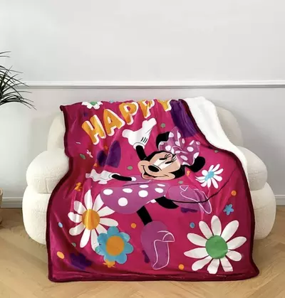 plant/Minnie Mouse Happy Minnie Disney Kids Silk Touch Throw Blanket with Sherpa-2-thumbnail