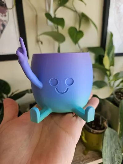 plant/2.5" rainbow ✌️ sign cache pot 3D print-0-thumbnail