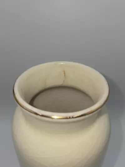 plant/Vintage Japanese Crazed Glaze Vase Hand Painted Floral Gold Rim 9 5/8 Japan-4-thumbnail