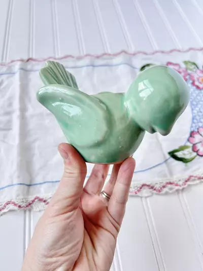 plant/Turquoise ceramic bird planter 5 1/2” long-0-thumbnail