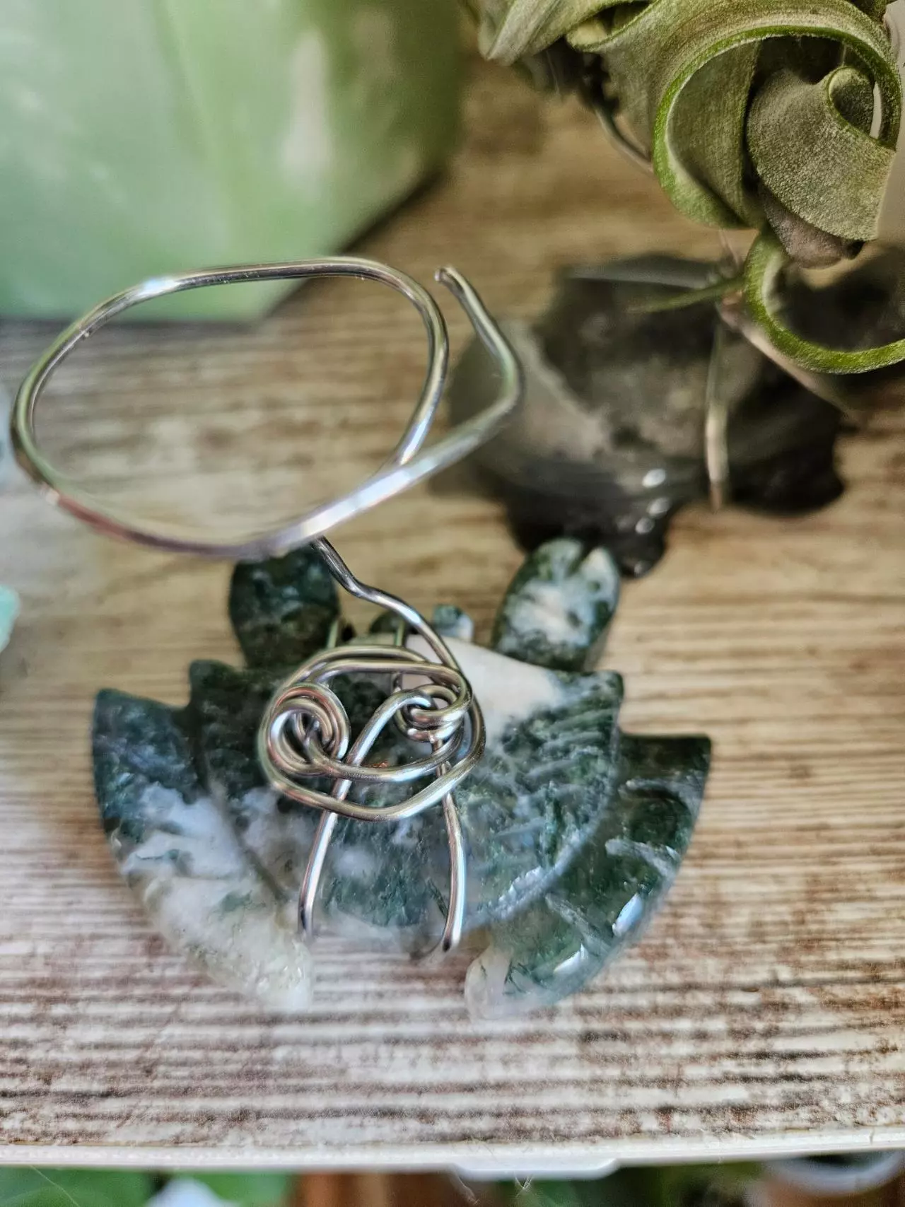 plant/Moss Agate Crab Airplant Stand-4