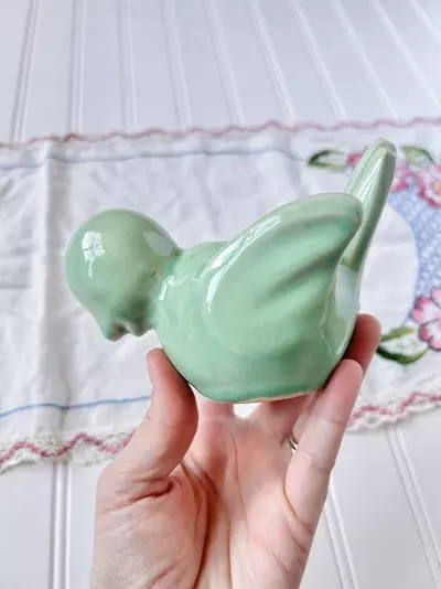 plant/Turquoise ceramic bird planter 5 1/2” long-2-thumbnail