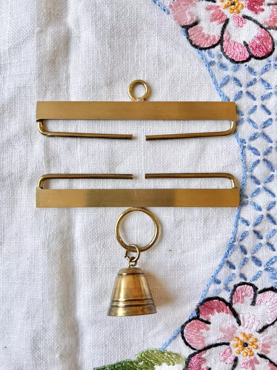 plant/Brass bell pull hardware with bell (made in Denmark) 3 3/4”-0